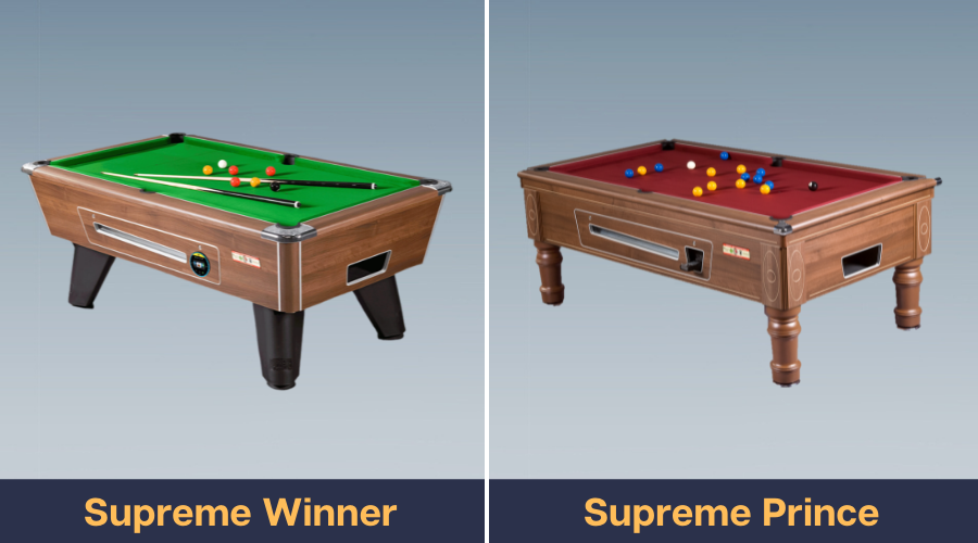 pool tables dimensions